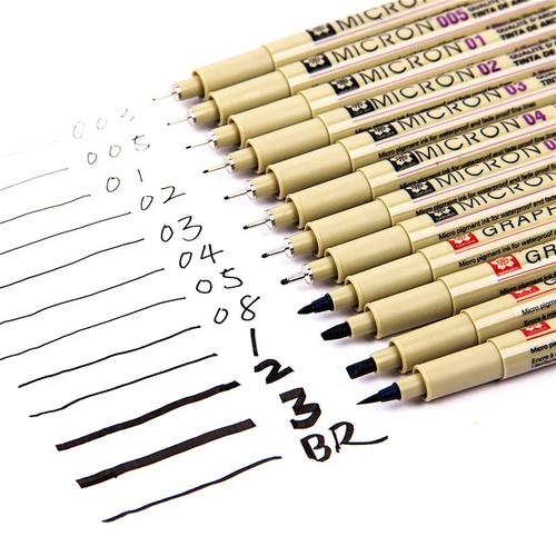 Black fineliners pens - black,